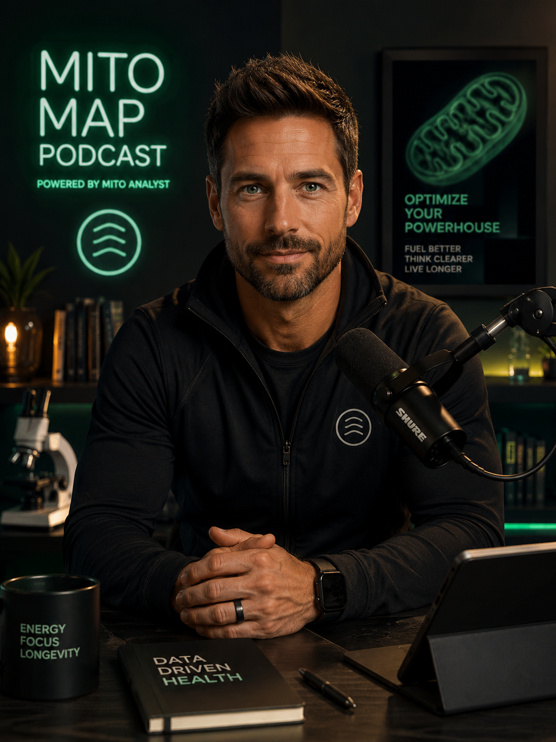 Mito Map podcast host in studio